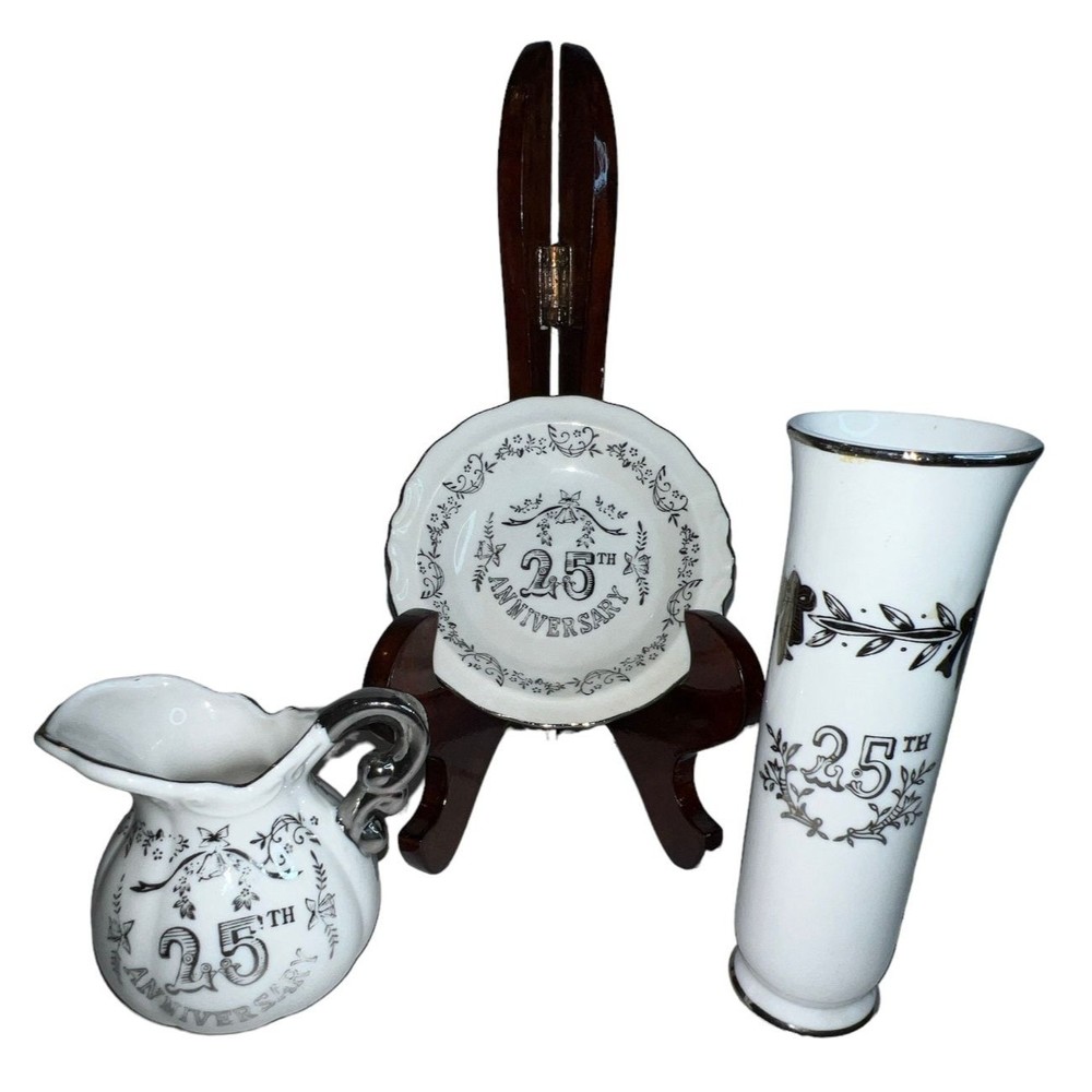 Vintage Norcrest Silver 25th Anniversary 3 Piece Gift Set